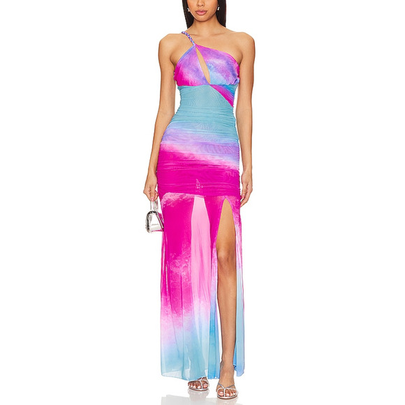 Rococo Sand 'Cloud' Pink One Shoulder Cut Out Maxi Dress Size XS - NWT - Picture 1 of 5